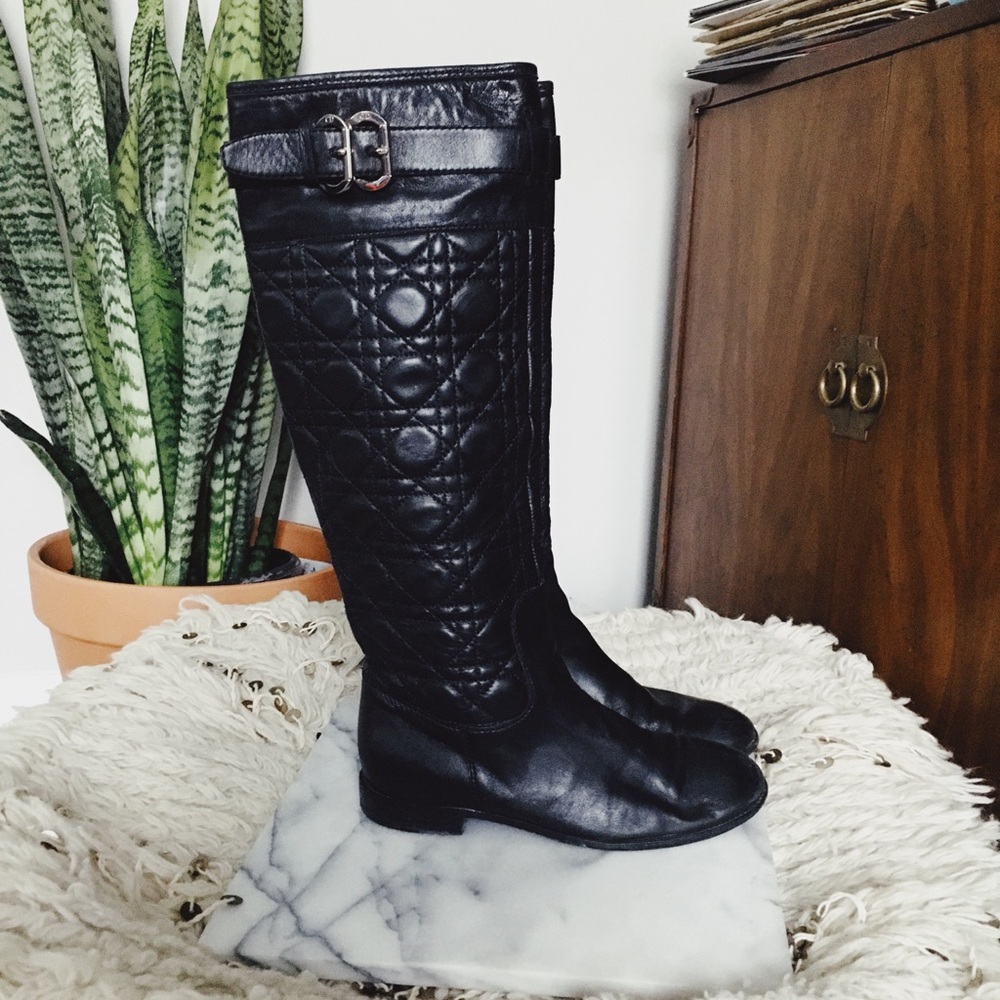 Christian Dior Cannage Riding Boots - Picture 4 of 5